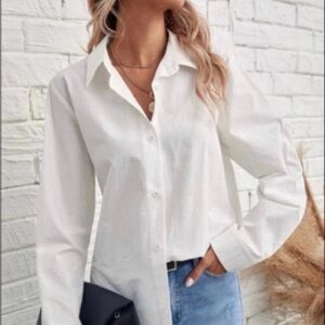 Classic White Women's Button-Up Shirt